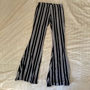 Black & White Striped Flare Leggings